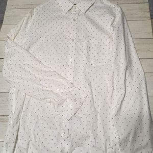 Mens Express White Polka Dot XL Button Down long sleeve Shirt.